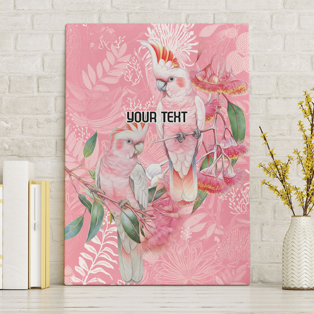 Personalised Galah Cockatoo Eucalyptus Flowers Canvas Wall Art Australian Breast Cancer Support Spirit