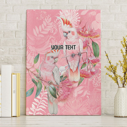 Personalised Galah Cockatoo Eucalyptus Flowers Canvas Wall Art Australian Breast Cancer Support Spirit