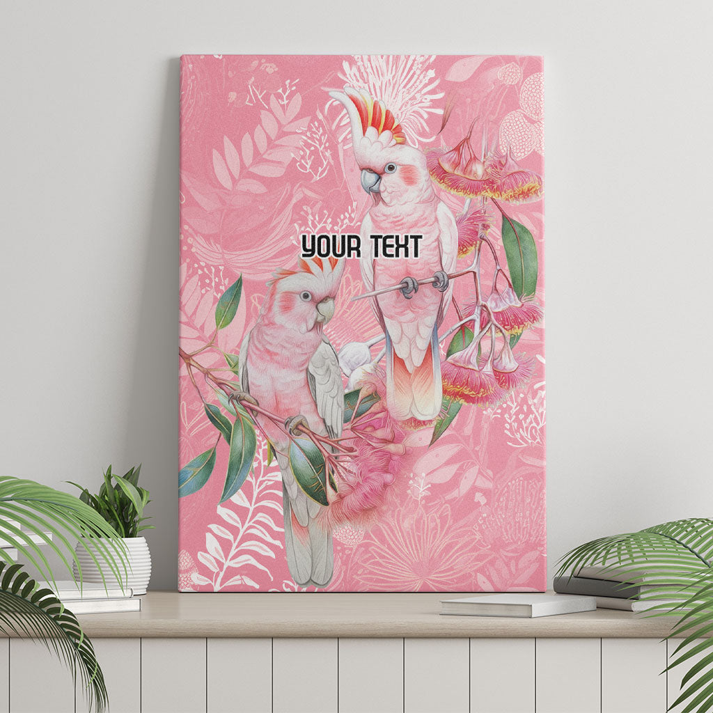 Personalised Galah Cockatoo Eucalyptus Flowers Canvas Wall Art Australian Breast Cancer Support Spirit