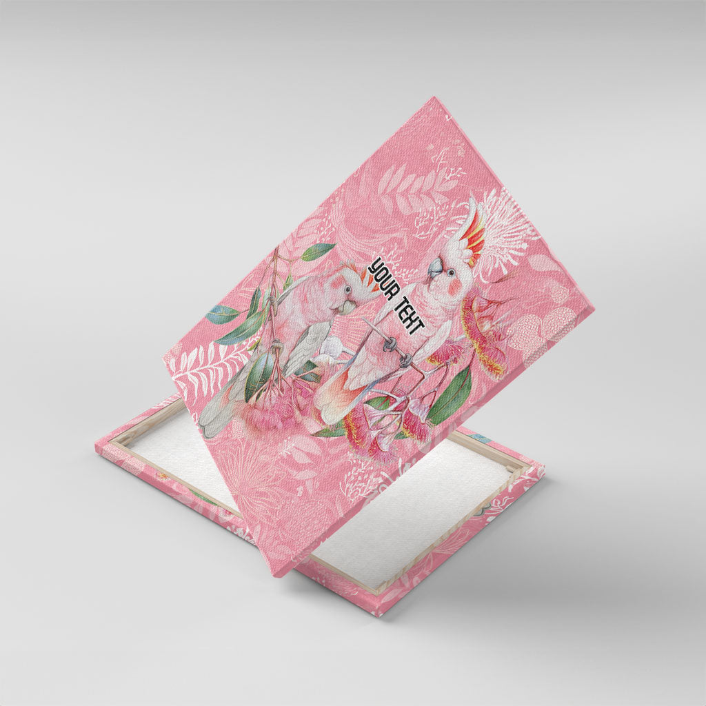 Personalised Galah Cockatoo Eucalyptus Flowers Canvas Wall Art Australian Breast Cancer Support Spirit