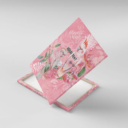 Personalised Galah Cockatoo Eucalyptus Flowers Canvas Wall Art Australian Breast Cancer Support Spirit