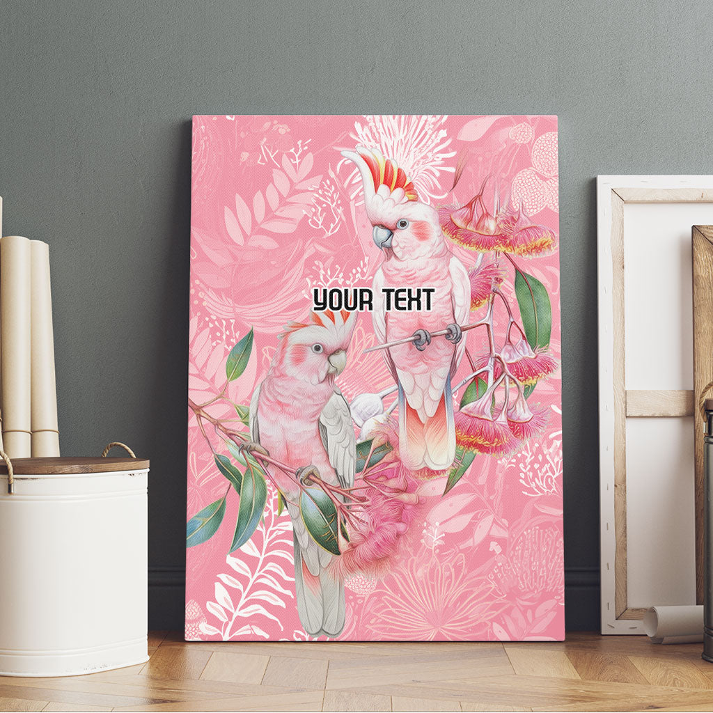 Personalised Galah Cockatoo Eucalyptus Flowers Canvas Wall Art Australian Breast Cancer Support Spirit