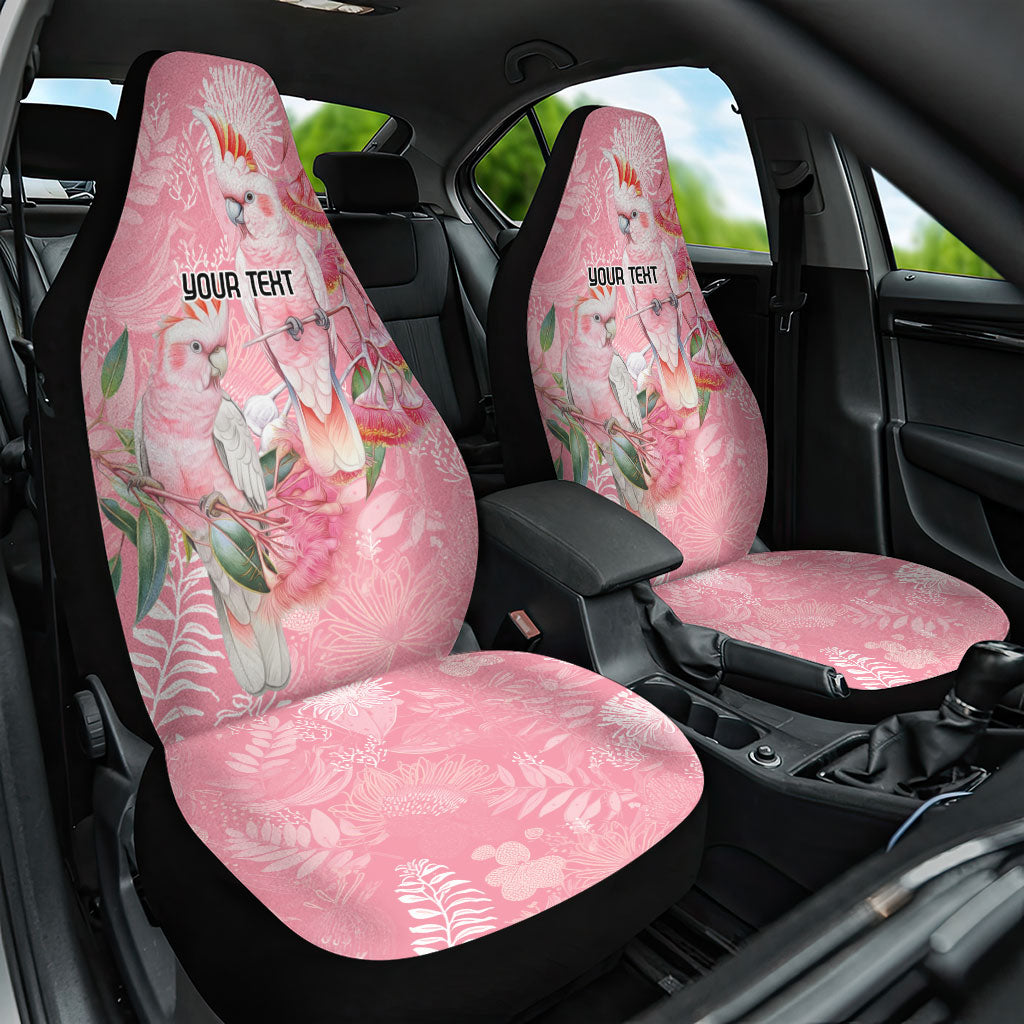 Personalised Galah Cockatoo Eucalyptus Flowers Car Seat Cover Australian Breast Cancer Support Spirit
