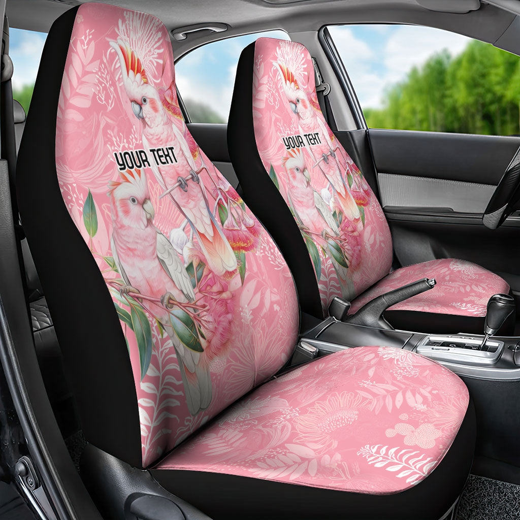 Personalised Galah Cockatoo Eucalyptus Flowers Car Seat Cover Australian Breast Cancer Support Spirit