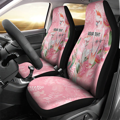 Personalised Galah Cockatoo Eucalyptus Flowers Car Seat Cover Australian Breast Cancer Support Spirit