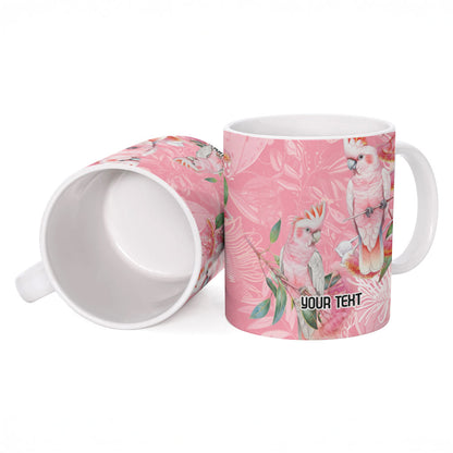 Personalised Galah Cockatoo Eucalyptus Flowers Ceramic Mug Australian Breast Cancer Support Spirit