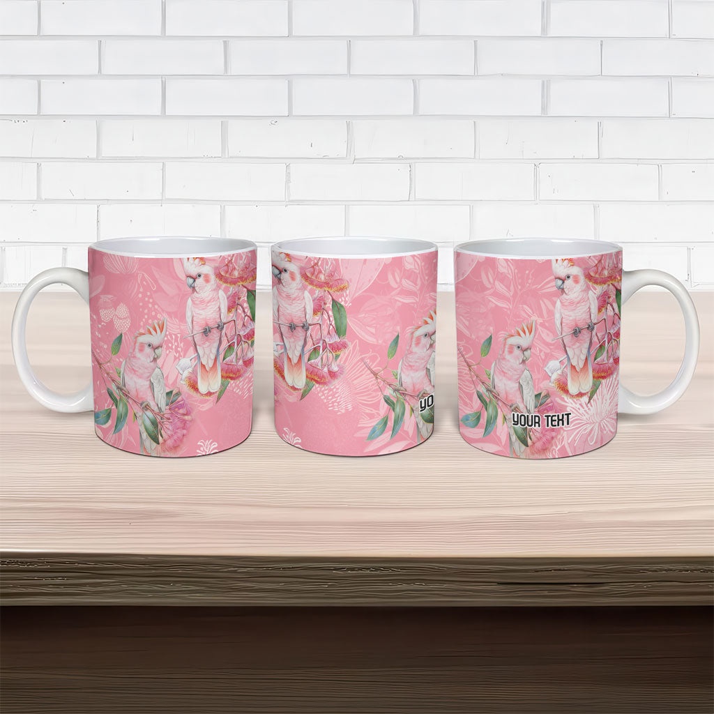 Personalised Galah Cockatoo Eucalyptus Flowers Ceramic Mug Australian Breast Cancer Support Spirit