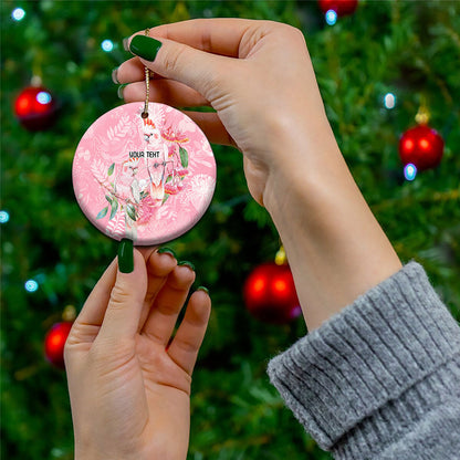 Personalised Galah Cockatoo Eucalyptus Flowers Ceramic Ornament Australian Breast Cancer Support Spirit