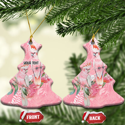 Personalised Galah Cockatoo Eucalyptus Flowers Ceramic Ornament Australian Breast Cancer Support Spirit