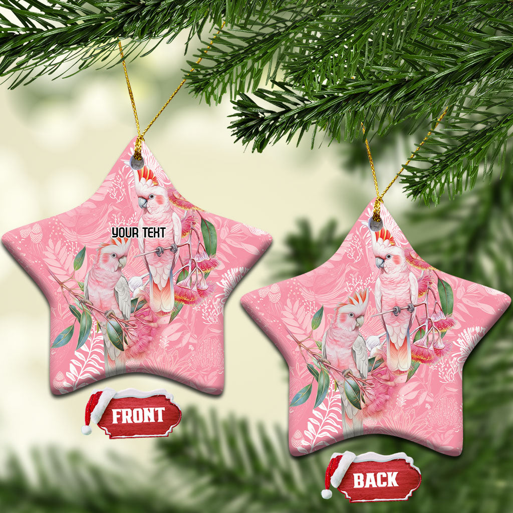 Personalised Galah Cockatoo Eucalyptus Flowers Ceramic Ornament Australian Breast Cancer Support Spirit