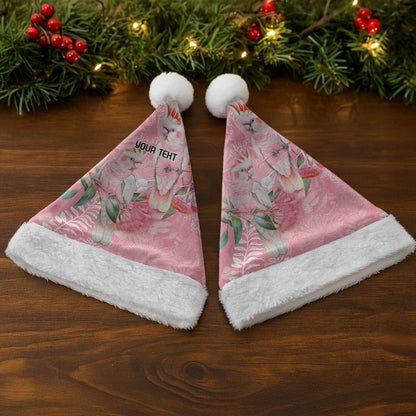 Personalised Galah Cockatoo Eucalyptus Flowers Christmas Santa Hat Australian Breast Cancer Support Spirit