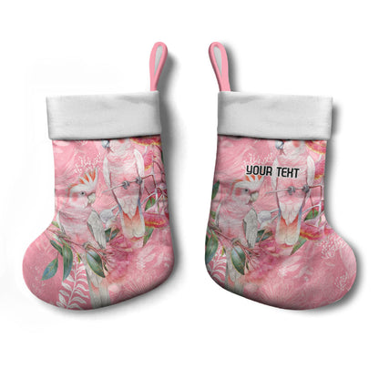 Personalised Galah Cockatoo Eucalyptus Flowers Christmas Stocking Australian Breast Cancer Support Spirit