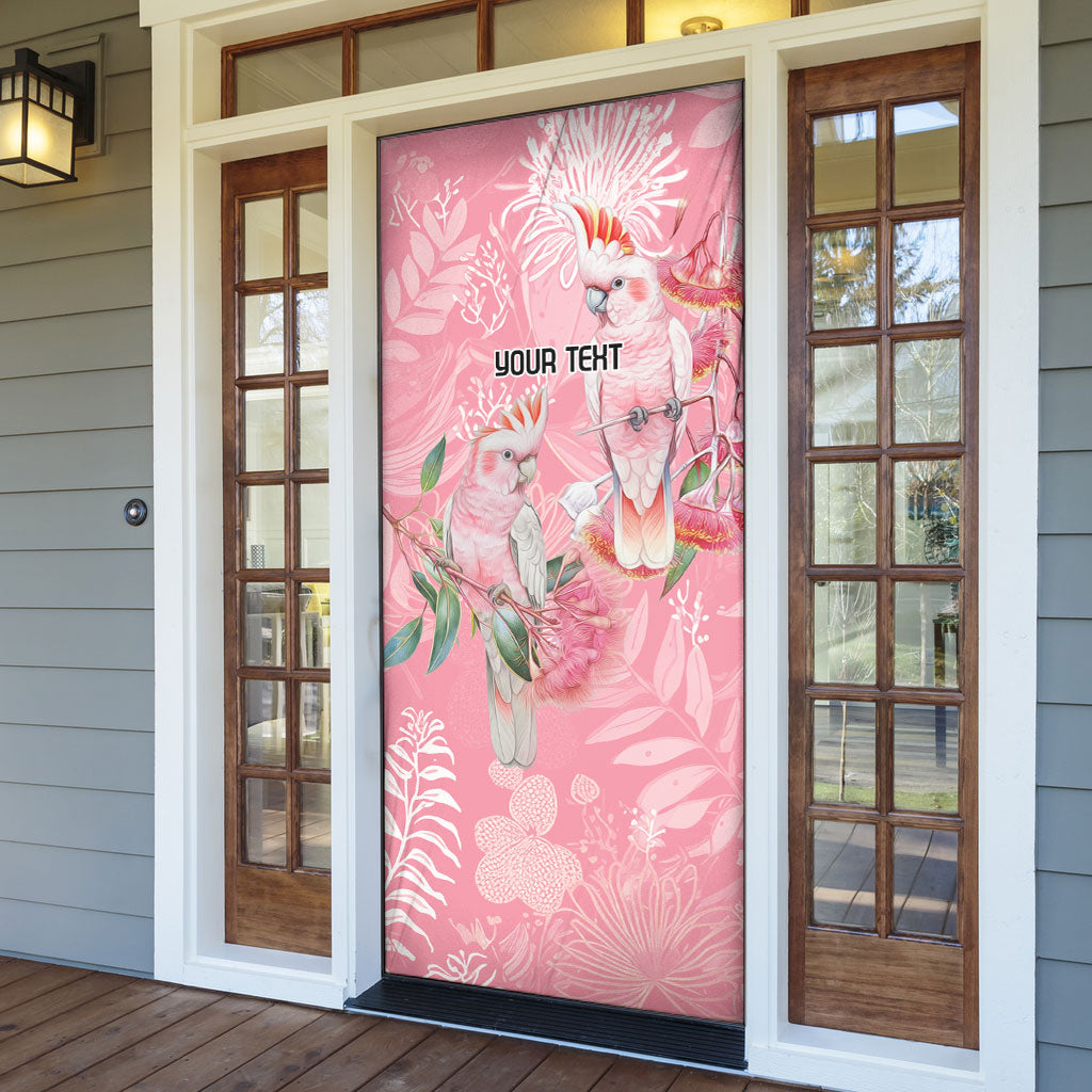Personalised Galah Cockatoo Eucalyptus Flowers Door Cover Australian Breast Cancer Support Spirit