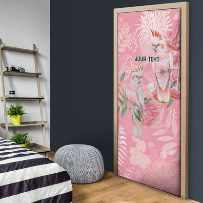 Personalised Galah Cockatoo Eucalyptus Flowers Door Cover Australian Breast Cancer Support Spirit