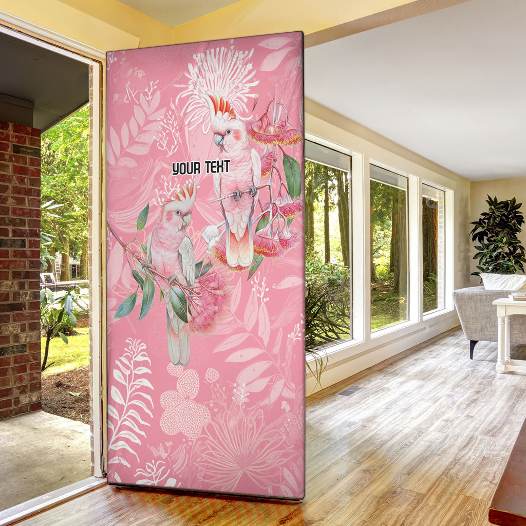 Personalised Galah Cockatoo Eucalyptus Flowers Door Cover Australian Breast Cancer Support Spirit