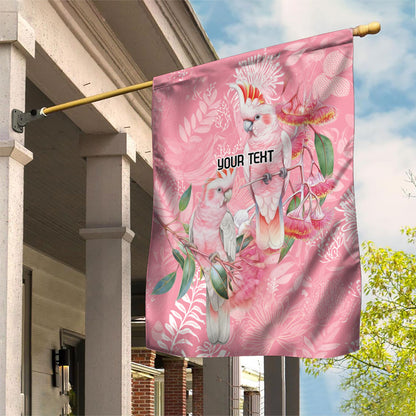 Personalised Galah Cockatoo Eucalyptus Flowers Garden Flag Australian Breast Cancer Support Spirit