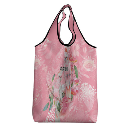 Personalised Galah Cockatoo Eucalyptus Flowers Grocery Bag Australian Breast Cancer Support Spirit