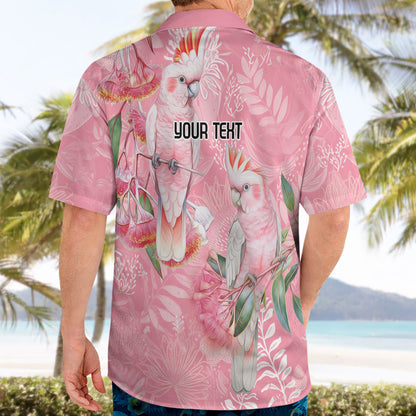 Personalised Galah Cockatoo Eucalyptus Flowers Hawaiian Shirt Australian Breast Cancer Support Spirit