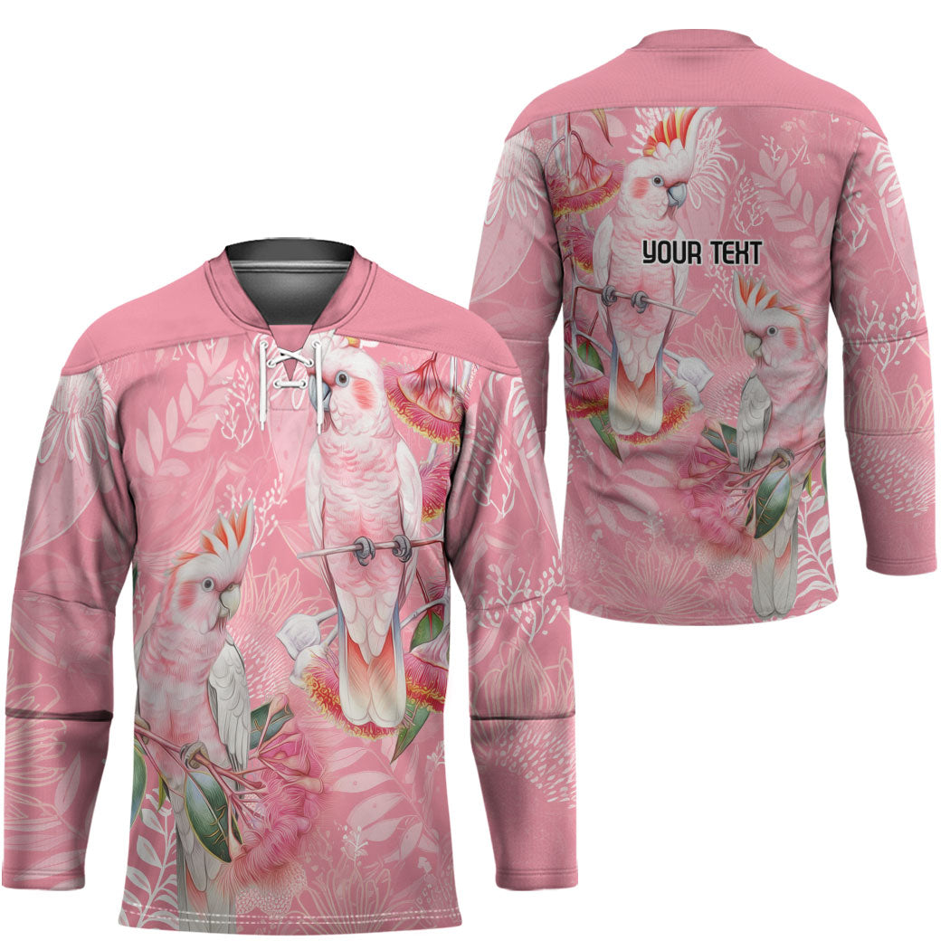 Personalised Galah Cockatoo Eucalyptus Flowers Hockey Jersey Australian Breast Cancer Support Spirit