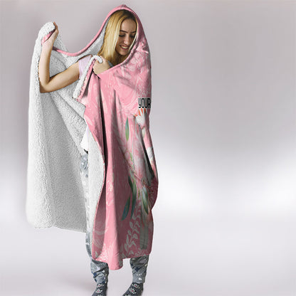 Personalised Galah Cockatoo Eucalyptus Flowers Hooded Blanket Australian Breast Cancer Support Spirit