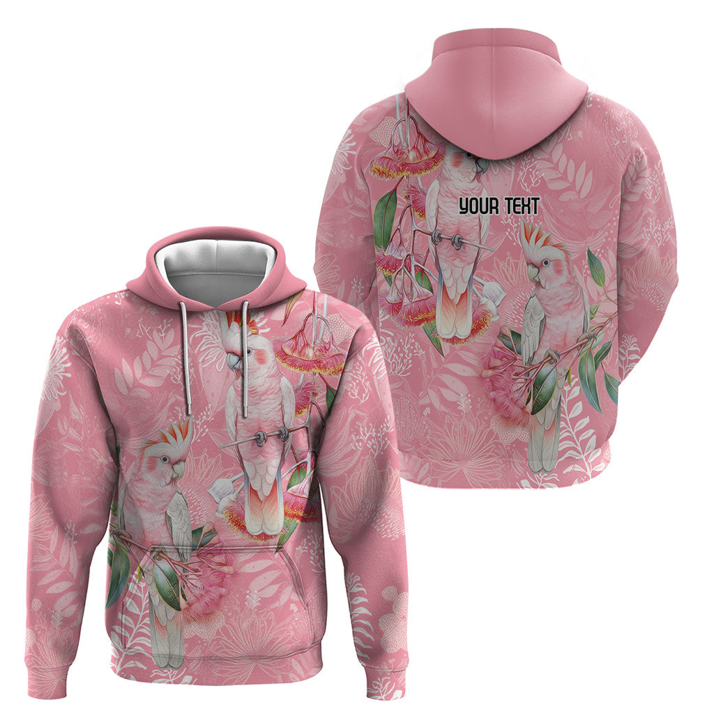 Personalised Galah Cockatoo Eucalyptus Flowers Hoodie Australian Breast Cancer Support Spirit