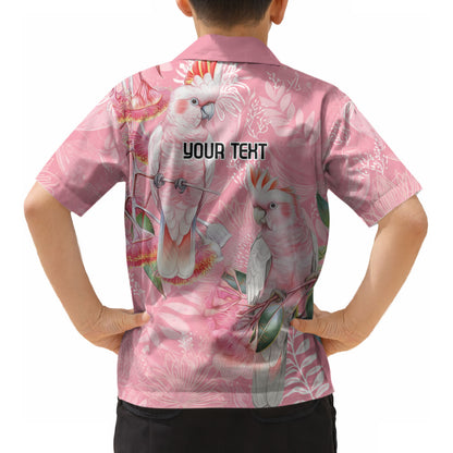 Personalised Galah Cockatoo Eucalyptus Flowers Kid Hawaiian Shirt Australian Breast Cancer Support Spirit