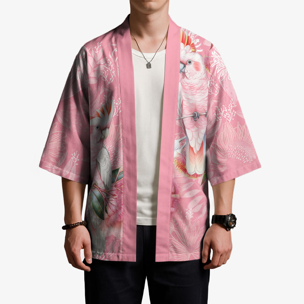 Personalised Galah Cockatoo Eucalyptus Flowers Kimono Australian Breast Cancer Support Spirit