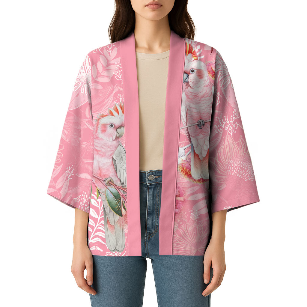 Personalised Galah Cockatoo Eucalyptus Flowers Kimono Australian Breast Cancer Support Spirit