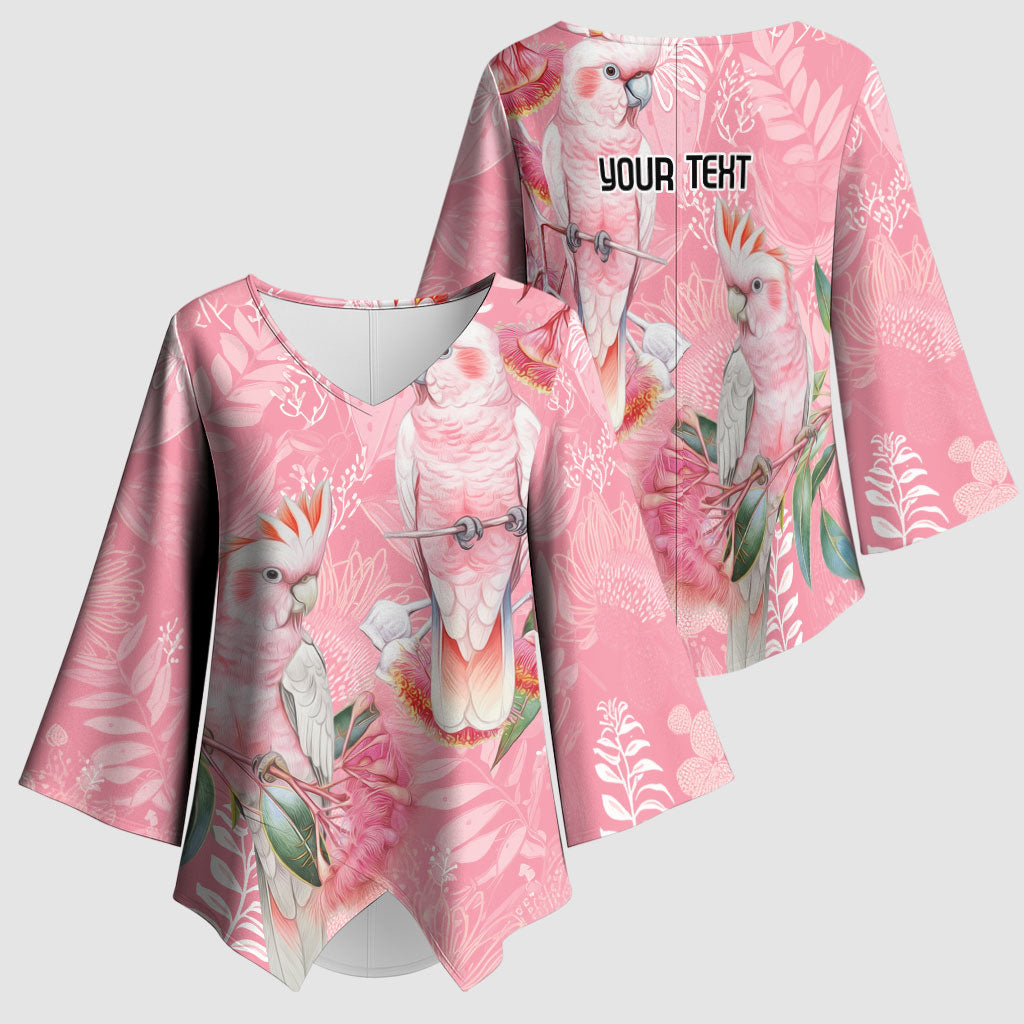 Personalised Galah Cockatoo Eucalyptus Flowers Kimono Sleeve Blouse Australian Breast Cancer Support Spirit