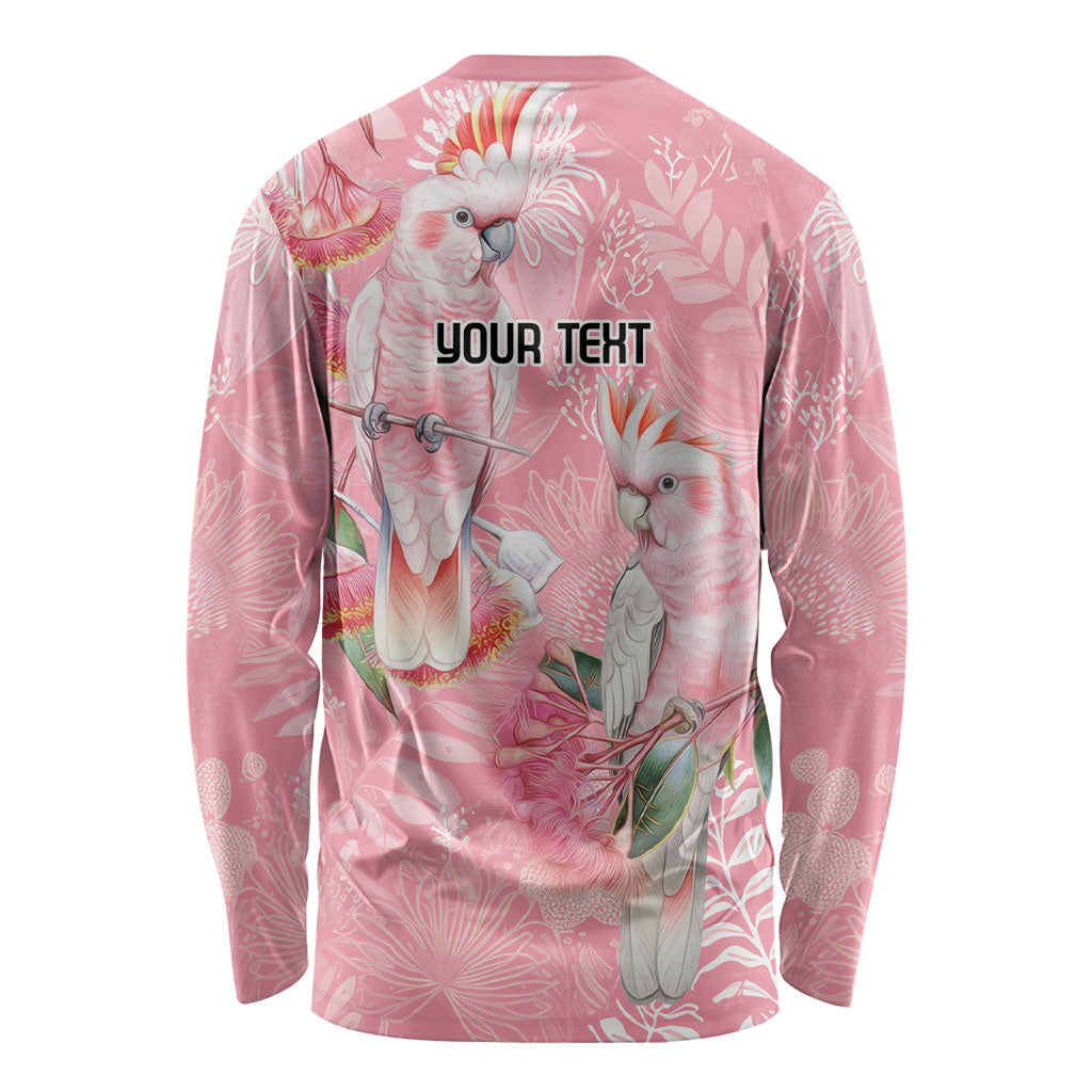 Personalised Galah Cockatoo Eucalyptus Flowers Long Sleeve Shirt Australian Breast Cancer Support Spirit