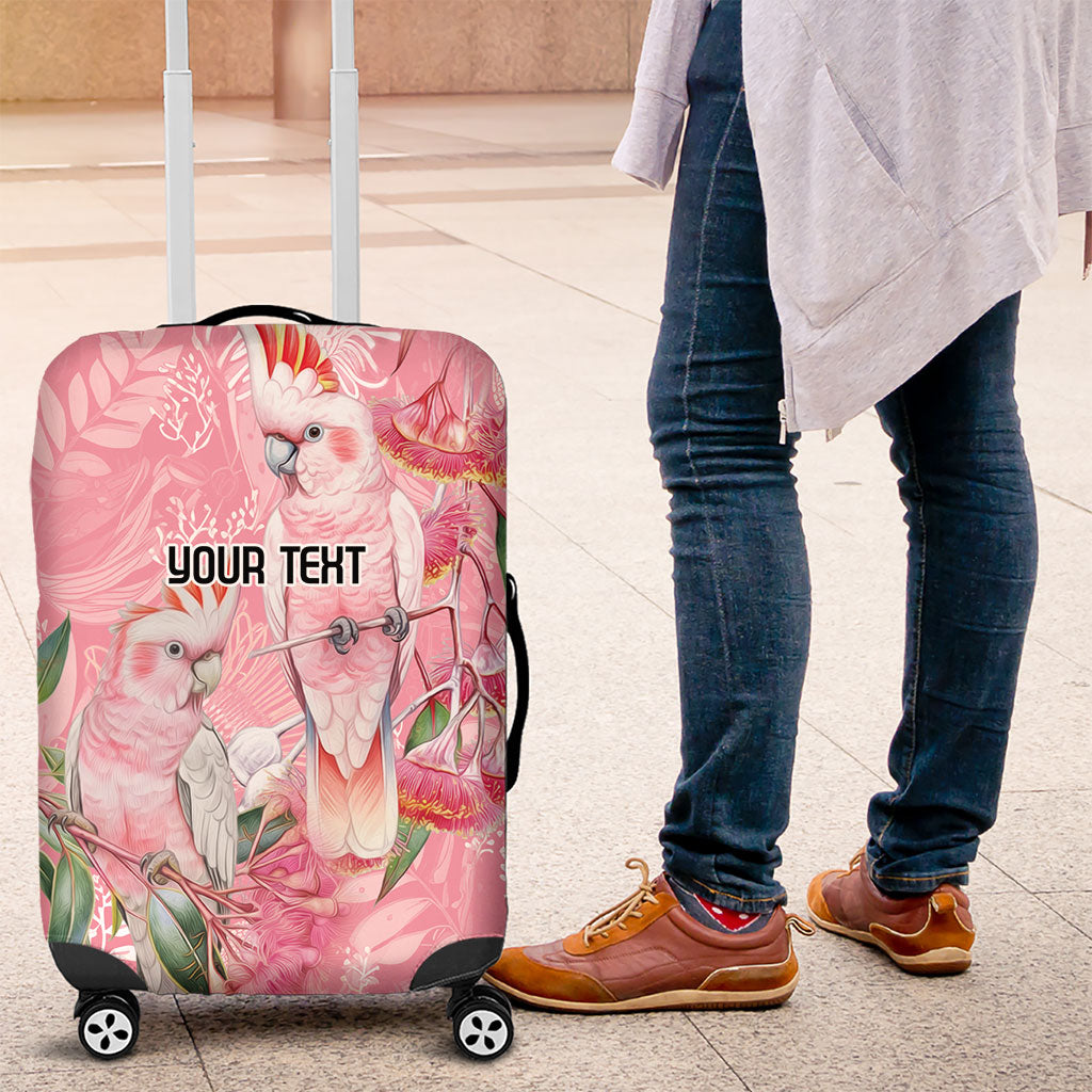 Personalised Galah Cockatoo Eucalyptus Flowers Luggage Cover Australian Breast Cancer Support Spirit
