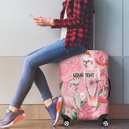 Personalised Galah Cockatoo Eucalyptus Flowers Luggage Cover Australian Breast Cancer Support Spirit