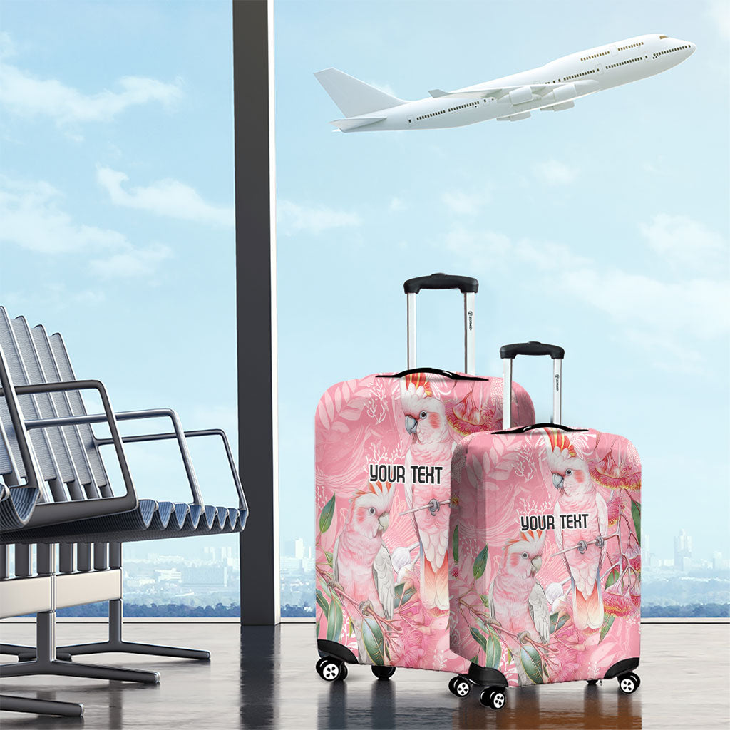 Personalised Galah Cockatoo Eucalyptus Flowers Luggage Cover Australian Breast Cancer Support Spirit