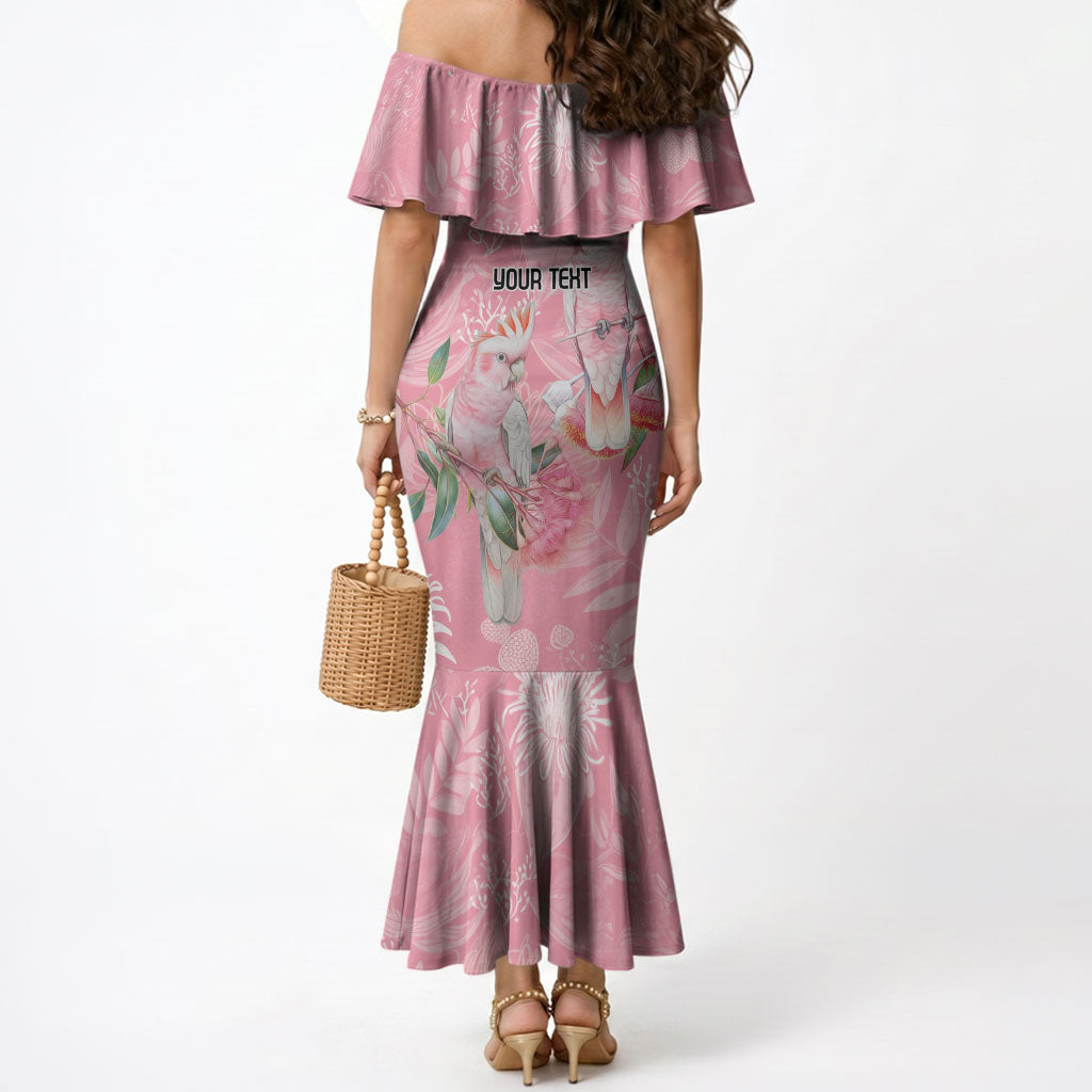 Personalised Galah Cockatoo Eucalyptus Flowers Mermaid Dress Australian Breast Cancer Support Spirit