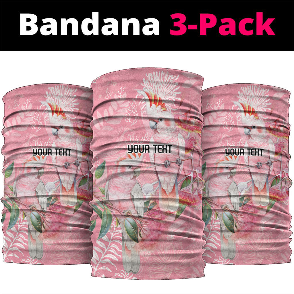 Personalised Galah Cockatoo Eucalyptus Flowers Neck Gaiter Australian Breast Cancer Support Spirit