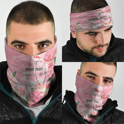 Personalised Galah Cockatoo Eucalyptus Flowers Neck Gaiter Australian Breast Cancer Support Spirit