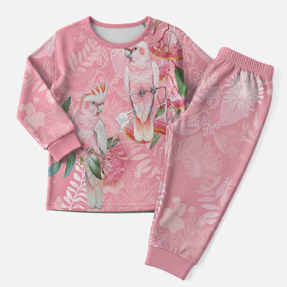 Personalised Galah Cockatoo Eucalyptus Flowers Christmas Pajama Set Australian Breast Cancer Support Spirit