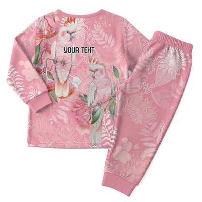 Personalised Galah Cockatoo Eucalyptus Flowers Christmas Pajama Set Australian Breast Cancer Support Spirit