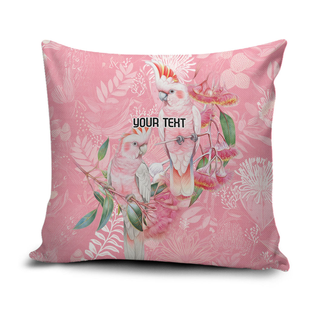 Personalised Galah Cockatoo Eucalyptus Flowers Pillow Cover Australian Breast Cancer Support Spirit
