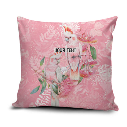 Personalised Galah Cockatoo Eucalyptus Flowers Pillow Cover Australian Breast Cancer Support Spirit