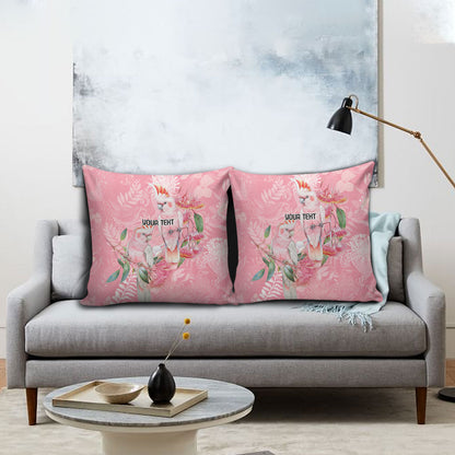 Personalised Galah Cockatoo Eucalyptus Flowers Pillow Cover Australian Breast Cancer Support Spirit