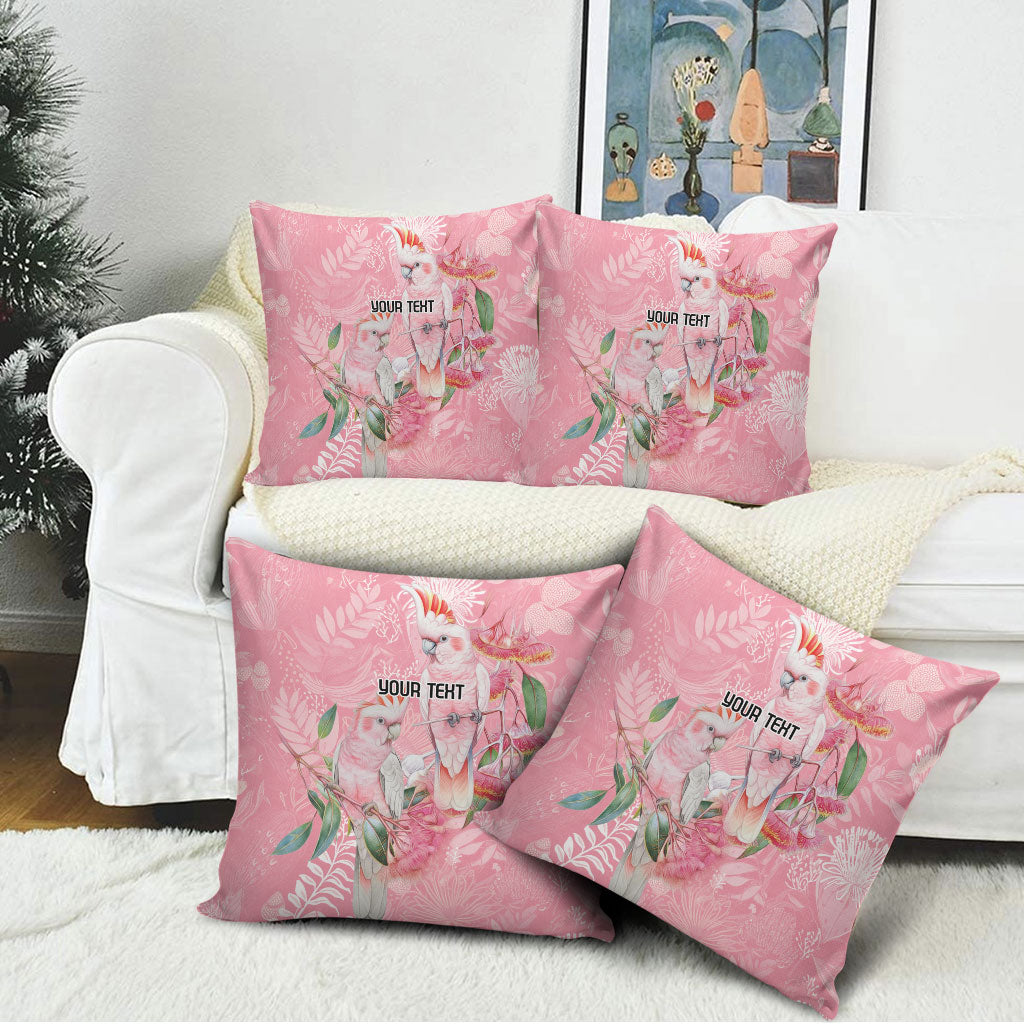 Personalised Galah Cockatoo Eucalyptus Flowers Pillow Cover Australian Breast Cancer Support Spirit