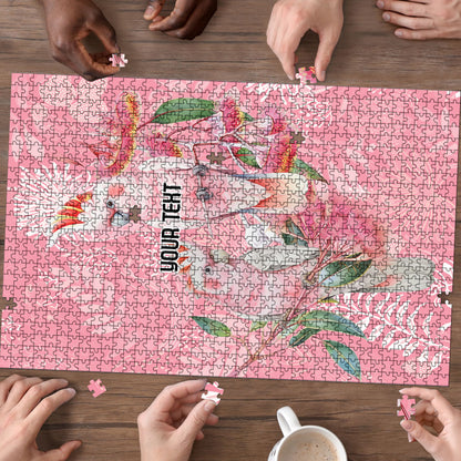 Personalised Galah Cockatoo Eucalyptus Flowers Puzzle Australian Breast Cancer Support Spirit