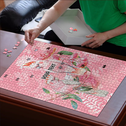 Personalised Galah Cockatoo Eucalyptus Flowers Puzzle Australian Breast Cancer Support Spirit