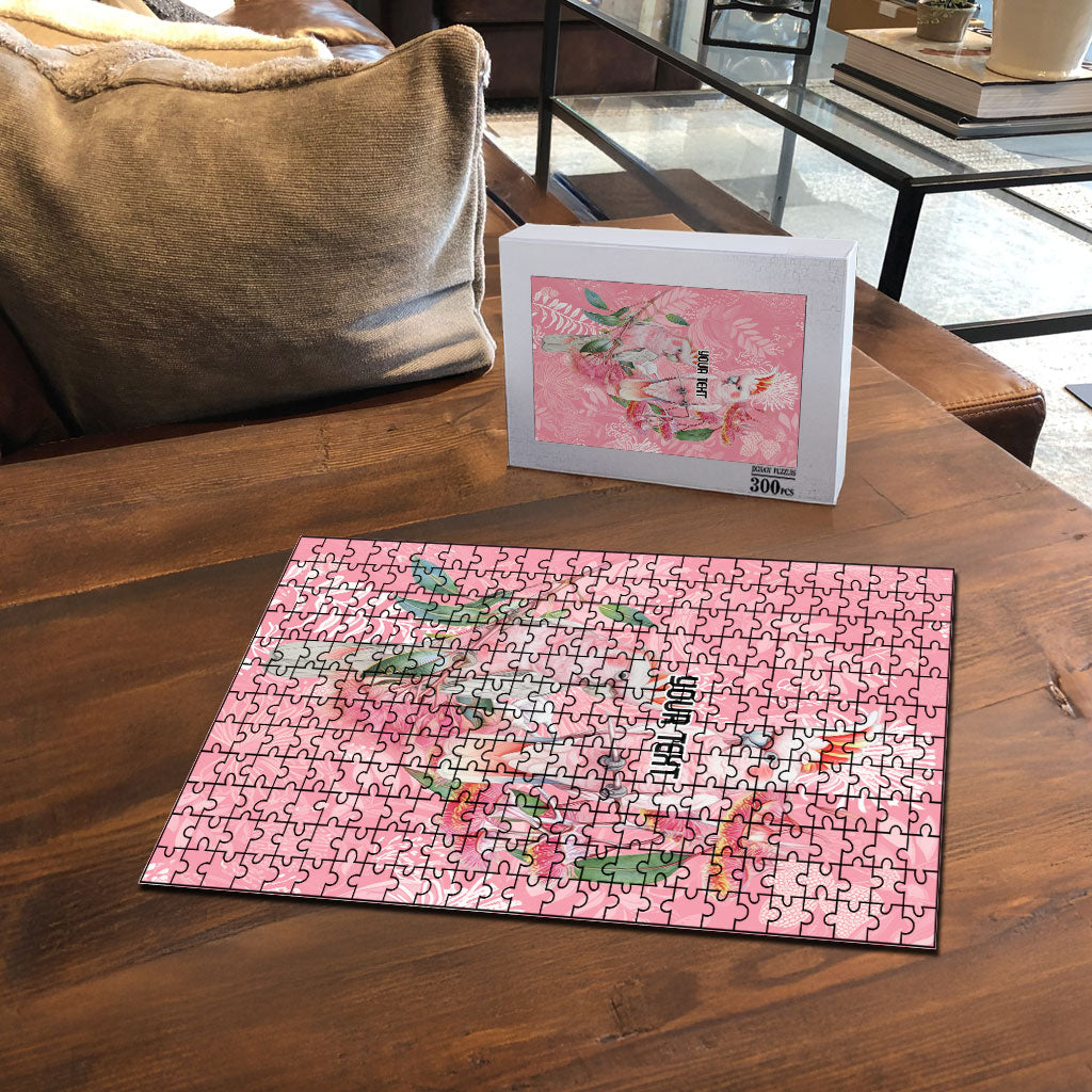 Personalised Galah Cockatoo Eucalyptus Flowers Puzzle Australian Breast Cancer Support Spirit