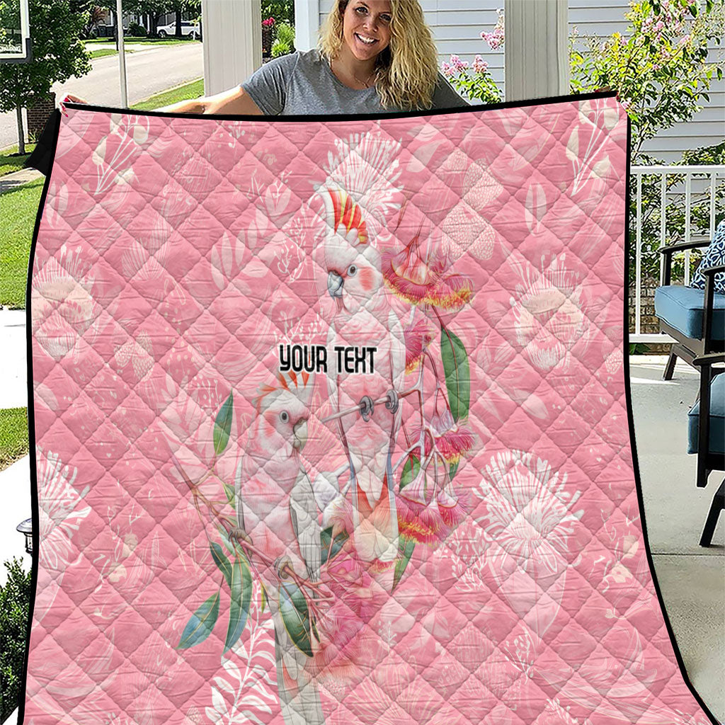 Personalised Galah Cockatoo Eucalyptus Flowers Quilt Australian Breast Cancer Support Spirit