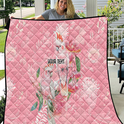 Personalised Galah Cockatoo Eucalyptus Flowers Quilt Australian Breast Cancer Support Spirit