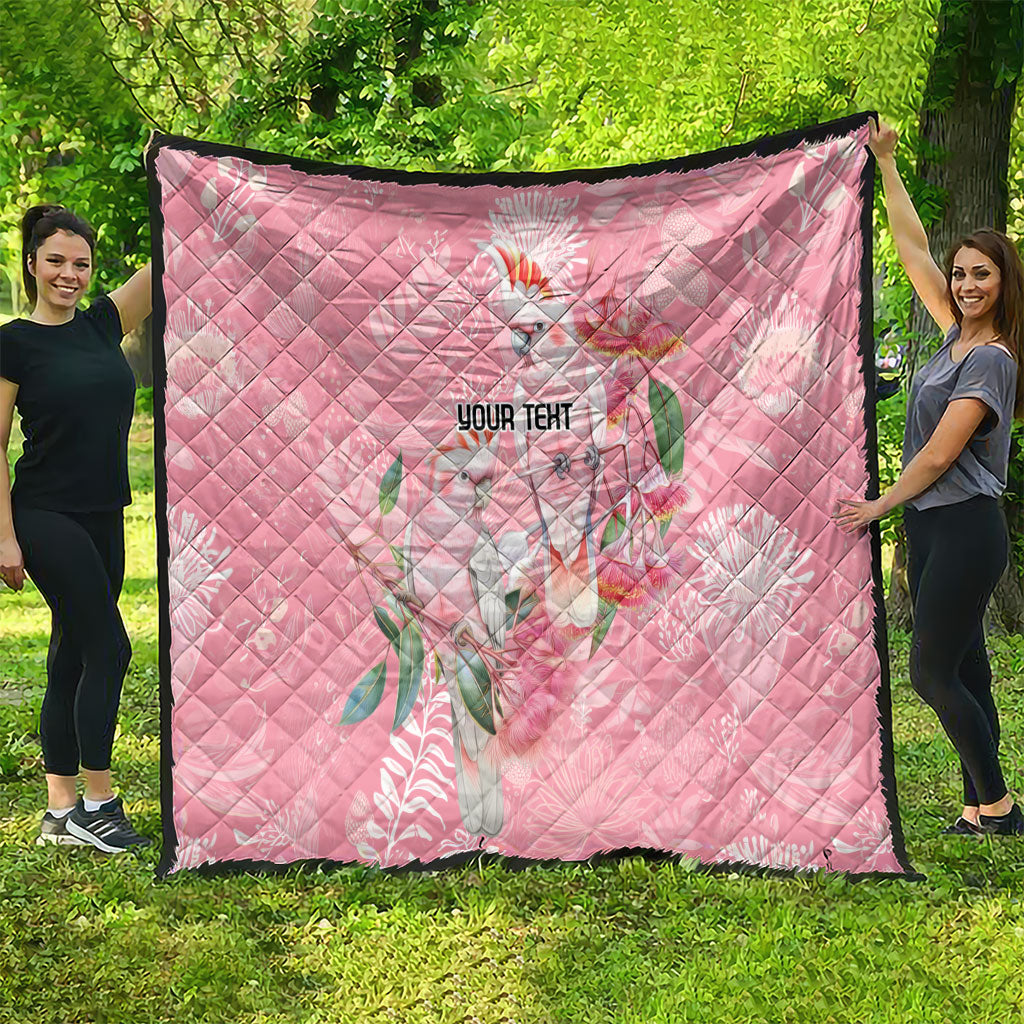 Personalised Galah Cockatoo Eucalyptus Flowers Quilt Australian Breast Cancer Support Spirit