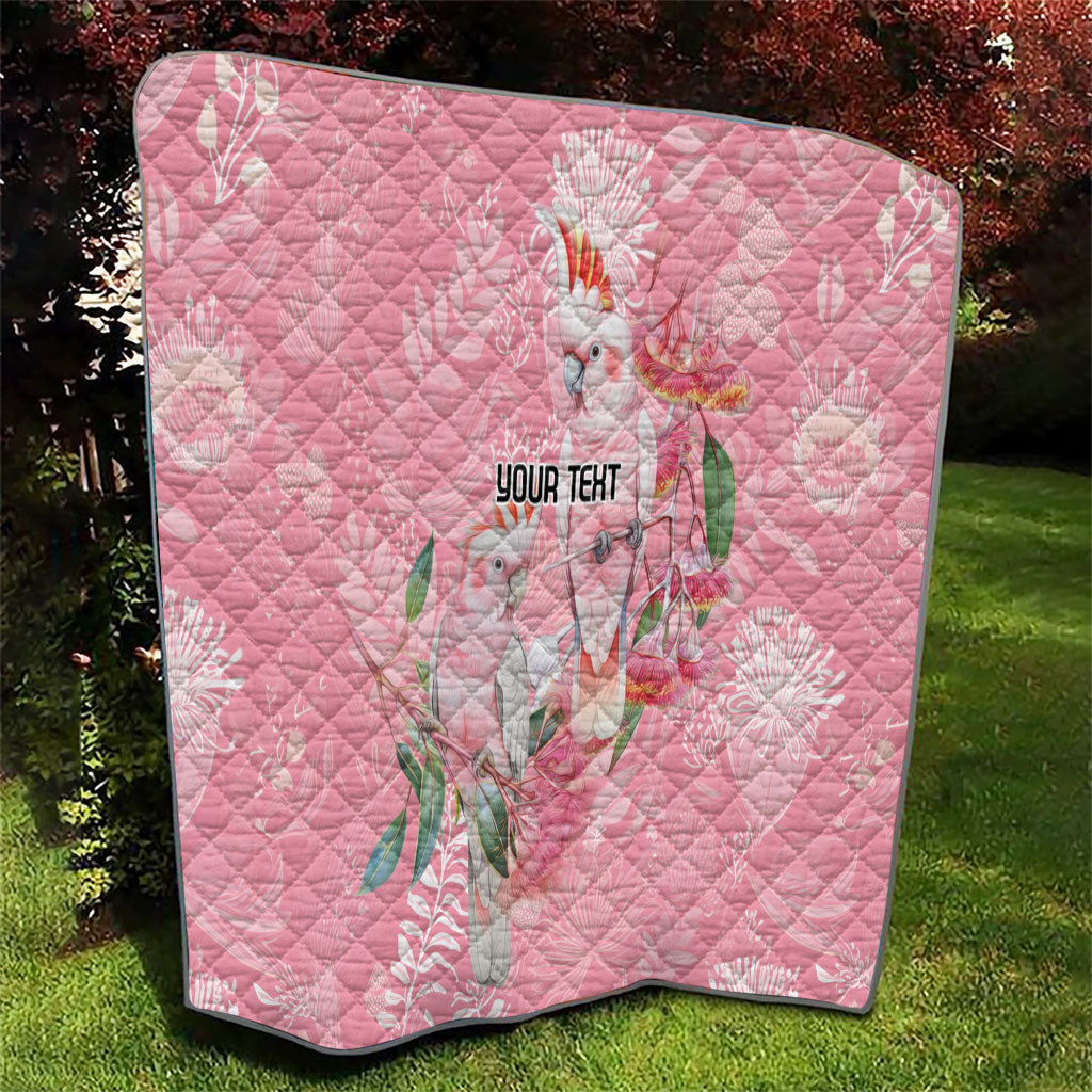 Personalised Galah Cockatoo Eucalyptus Flowers Quilt Australian Breast Cancer Support Spirit