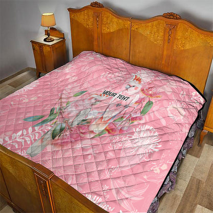 Personalised Galah Cockatoo Eucalyptus Flowers Quilt Australian Breast Cancer Support Spirit